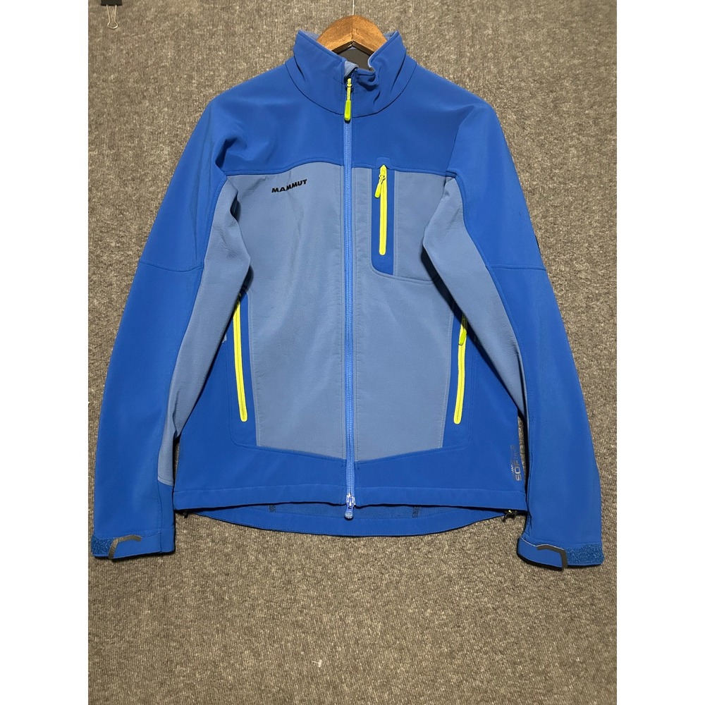 Mammut softtec pullover jacket softshell fleece lined blue mens medium full zip